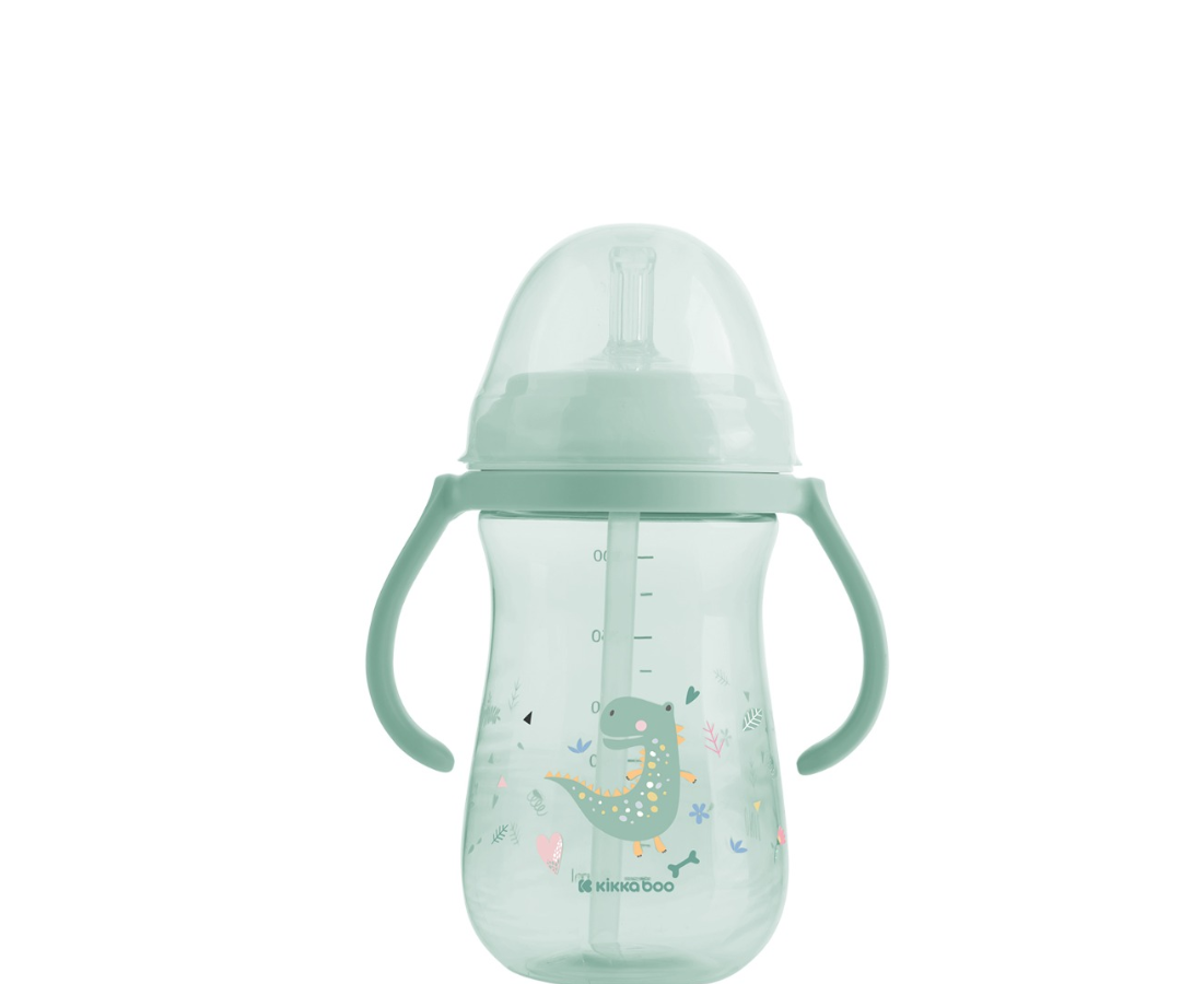 Vaso Con Agarraderas Sorbete Dino Menta  Kikkaboo