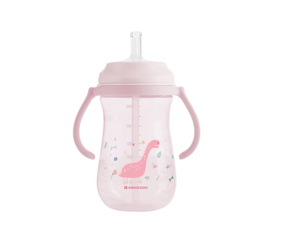 Vaso Con Agarraderas Sorbete Dino Rosado Kikkaboo