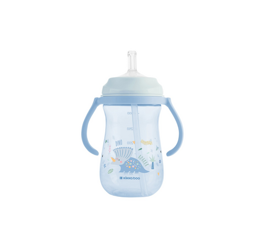 Vaso Con Agarraderas Sorbete Dino Azul Kikkaboo