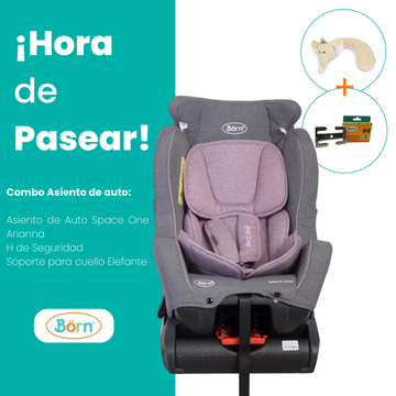 Combo Asiento de Auto Space One Arianna + Soporte Para Cuello y H de Seguridad