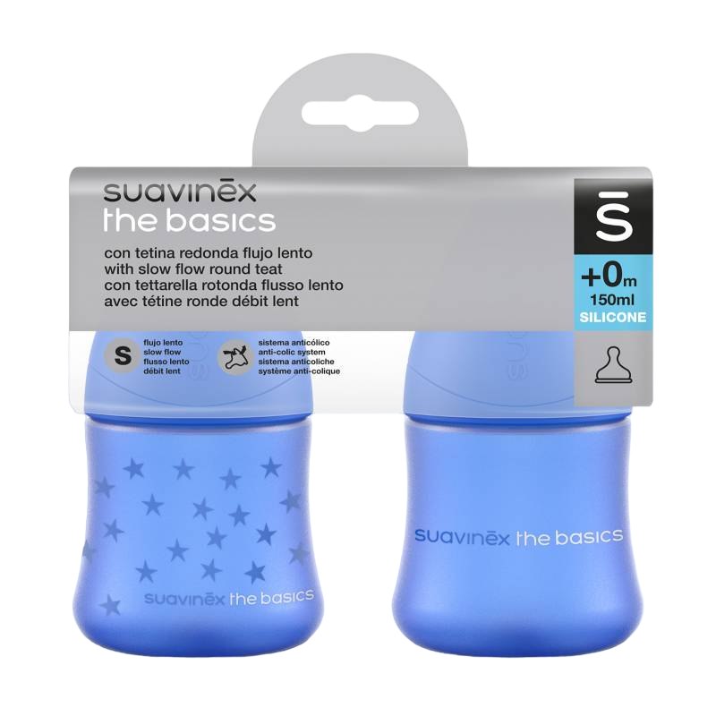 SET X2 BIBERONES THE BASICS 5OZ. AZUL