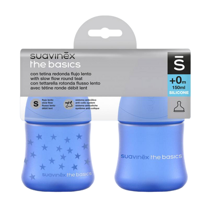 SET X2 BIBERONES THE BASICS 5OZ. AZUL