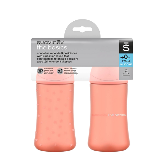 SET X2 BIBERONES THE BASICS 9OZ. ROSADO