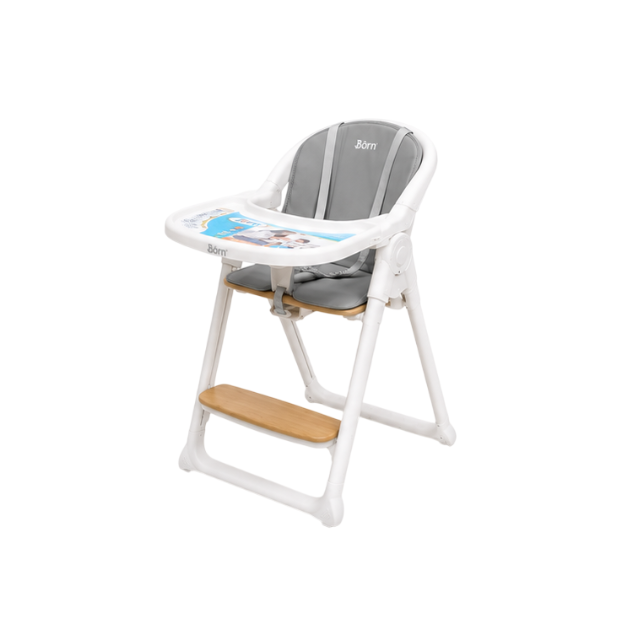 Silla de Comer 4 en 1, Bouncer, Montessori 0-36M | Gris - Born