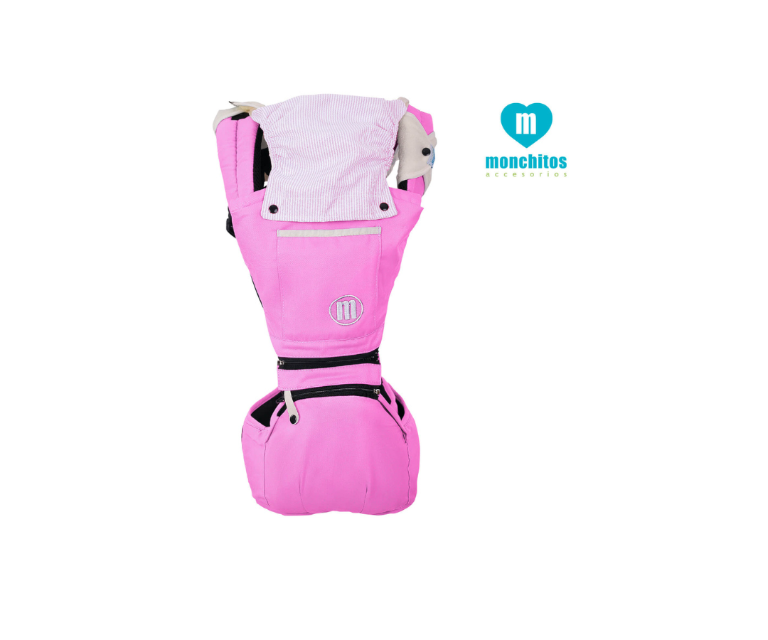 Baby Hip Carrier Rosado Monchitos