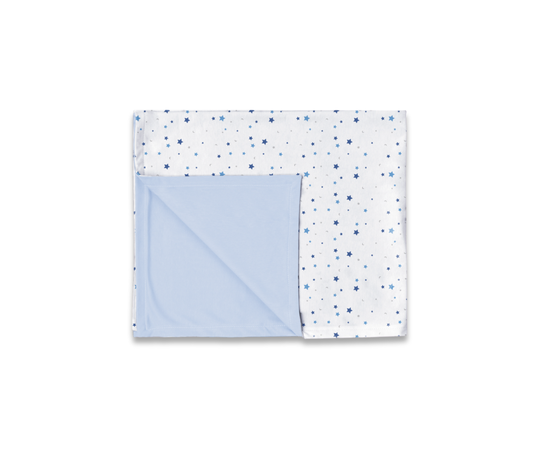 Manta Estrellas Reversible  | Celeste   Monchitos
