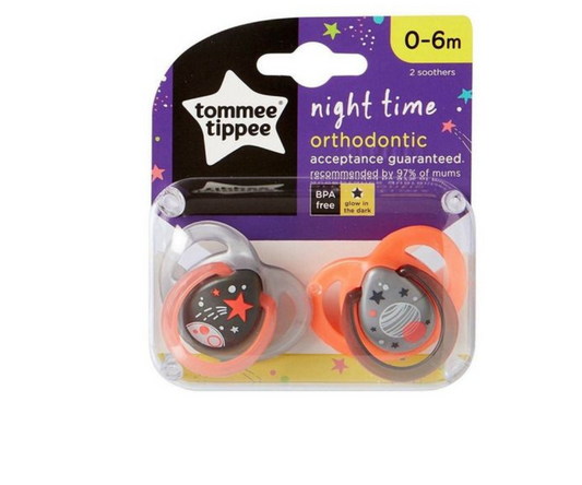 Chupón Night Time Naranja / Verde X 2 Tommee Tippee