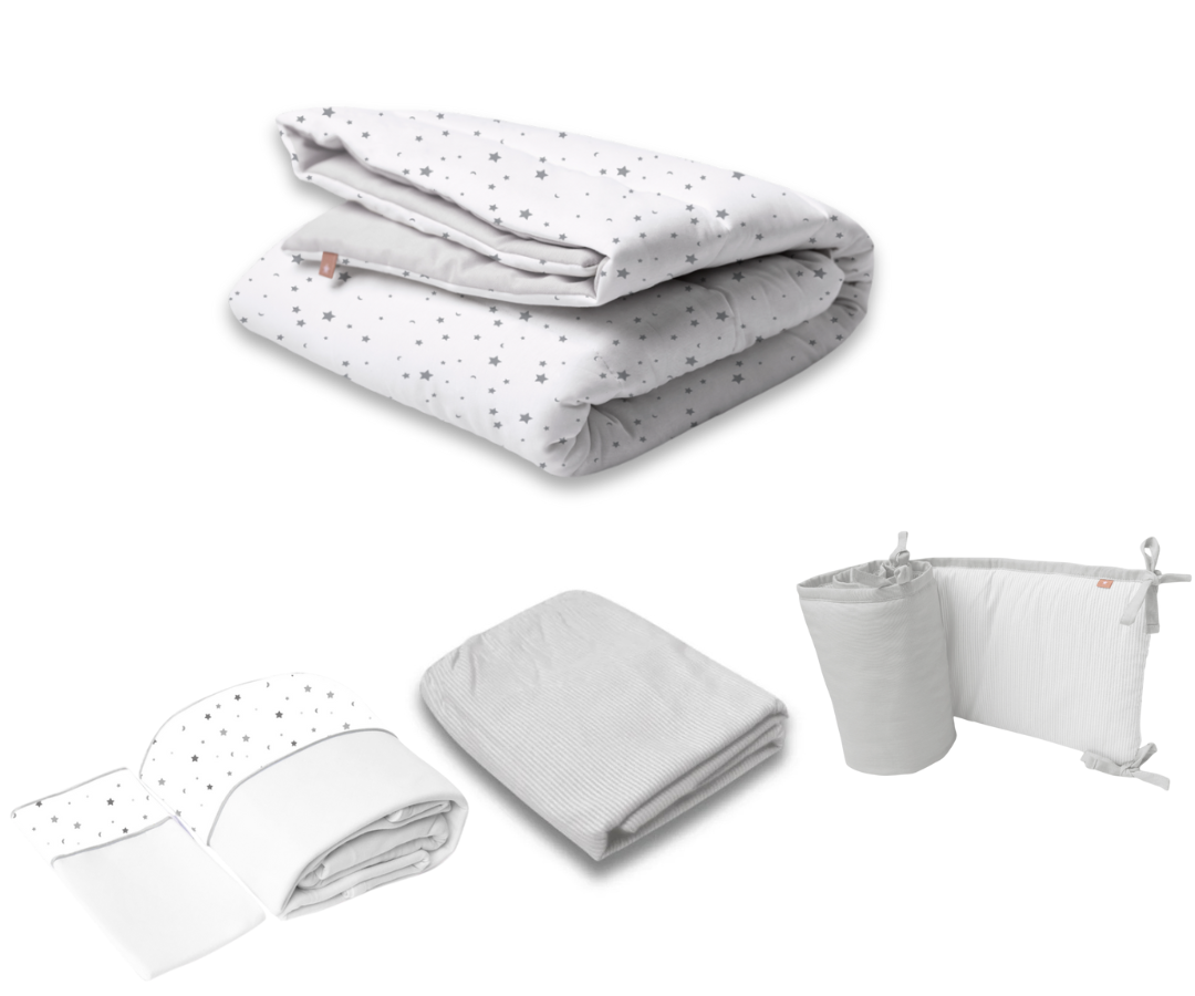 Set De Cuna Estrellas | Gris B4 Baby