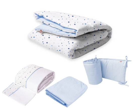 Set De Cuna  Estrellas   | Celeste  B4 Baby