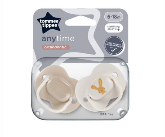 Chupones Anytime 6-18M Niña Conejita Soft X 2 Tommee Tippee