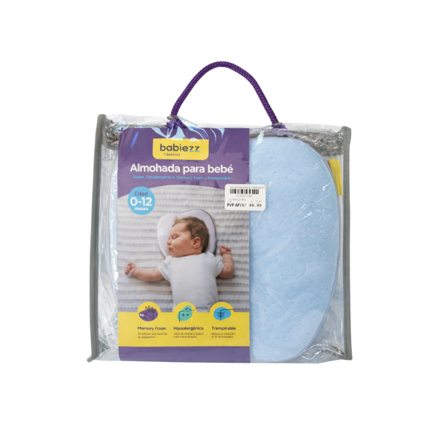 Almohada Babiezz De Memory Foam | Celeste Apple Shape - Belezza