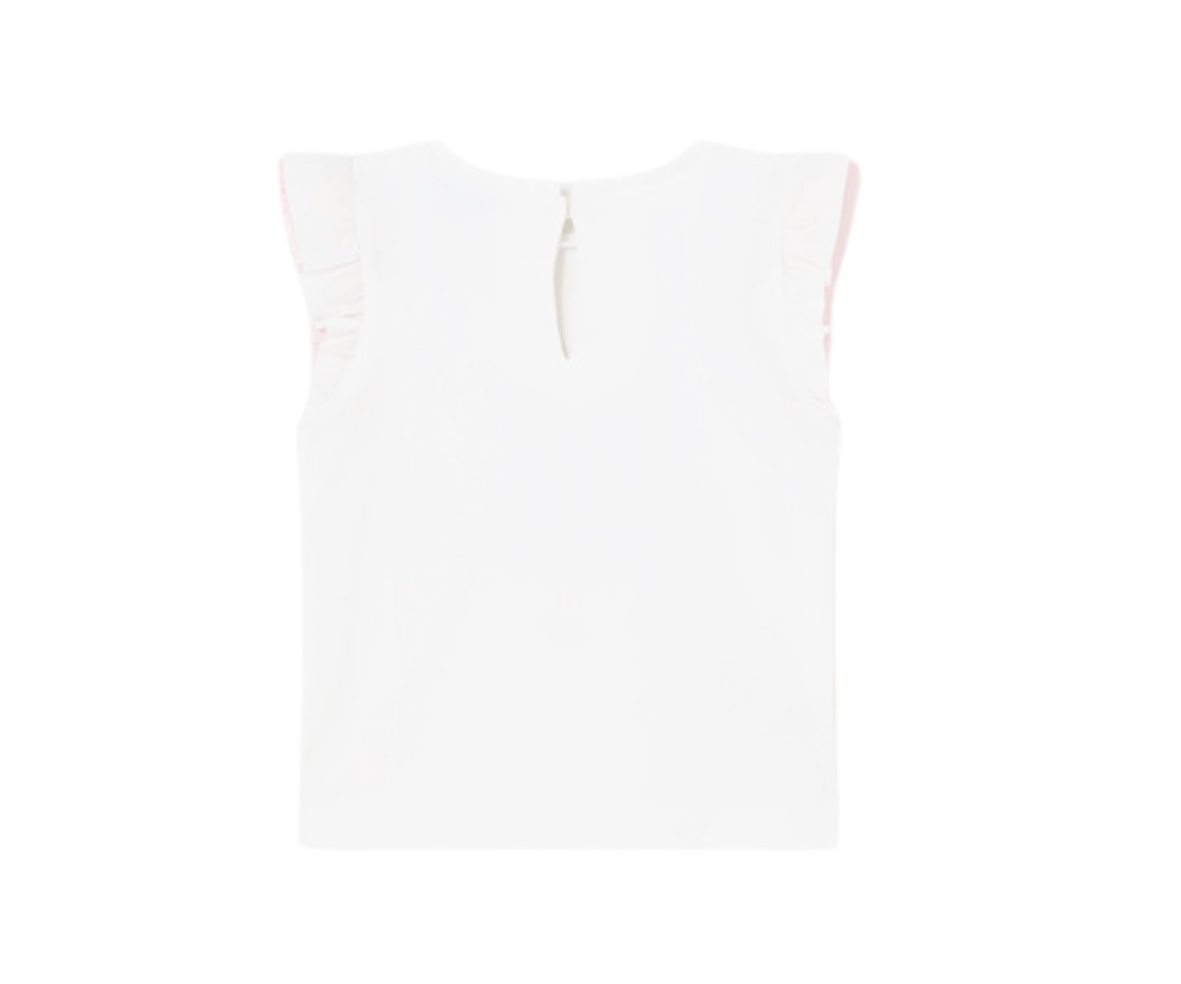 Camiseta Combinada Tul Bco - Dalia Mayoral