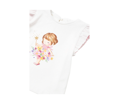 Camiseta Combinada Tul Bco - Dalia Mayoral