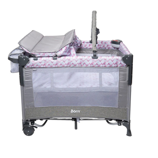 Corral Cuna Y Apego Collyn | Pink Print Born