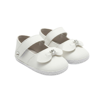 Zapato Beba Mafalda Lazo Blanco Velcro - B4Baby