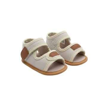 Sandalia Bebe Beige / Velcro Marrón - Peke