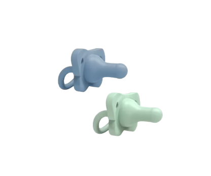 SET 2 CHUPONES SILICONA HAPPY PACI VERDE Y AZUL