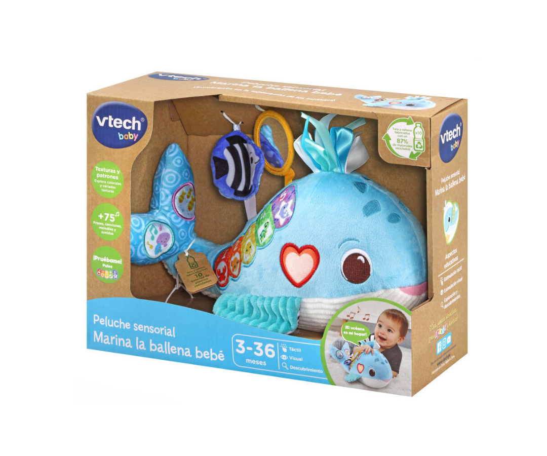Peluche Sensorial Marina La Ballena Bebé Eco Vtech