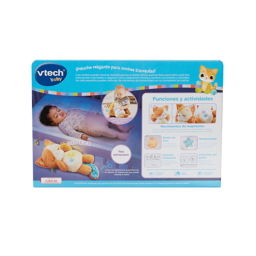 Peluche Para Dormir Gatito Dulces Sueños Vtech