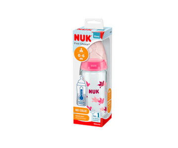 Biberon First Choice Vidrio 240 ml CT | Niña Nuk