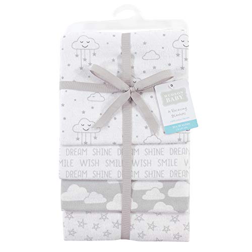 COBIJAS RECIBIDORA x4 NUBES GRISES GRIS BLANCO  HUDSON BABY