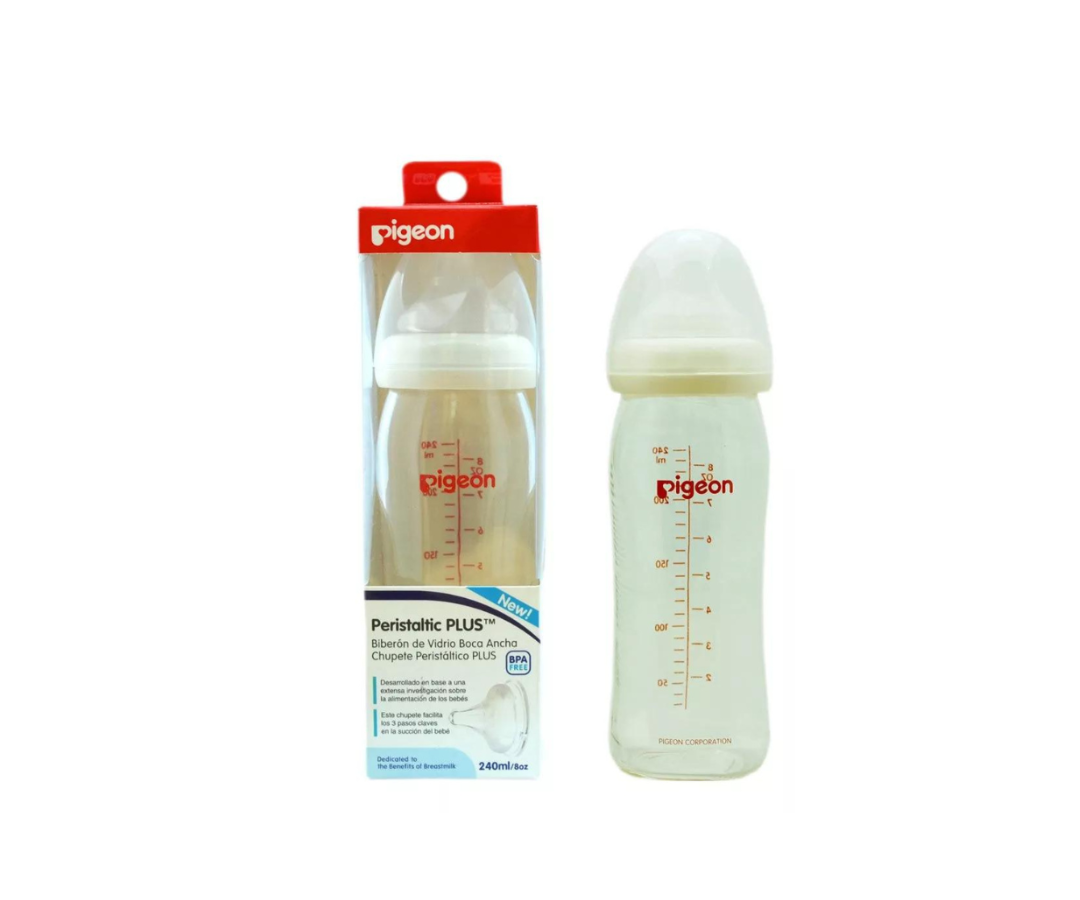Biberón Soft Touch Peristáltico Plus Vidrio Pigeon