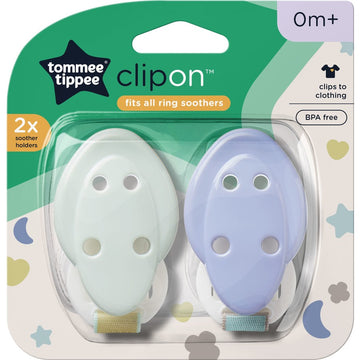 SUJETADOR DE CHUPON X 2 UNIDADES AZUL Y VERDE TOMMEE TIPPEE