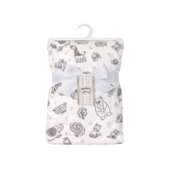 Cobija 75x100 cm | Jungle Blanco con Gris - Infancie