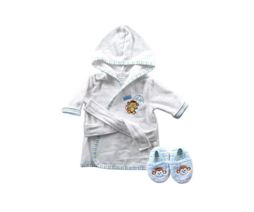 Bata Con Pantuflas | Blanco Mono  Luvable Friends