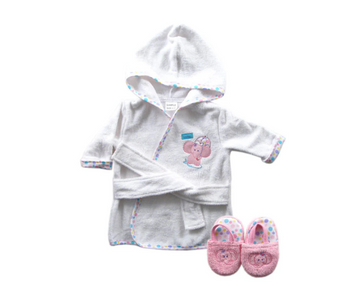 Bata Con Pantuflas | Blanco Elefante  Luvable Friends