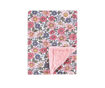 Cobija Sherpa | Floral Rosa -Azul Luvable Friends