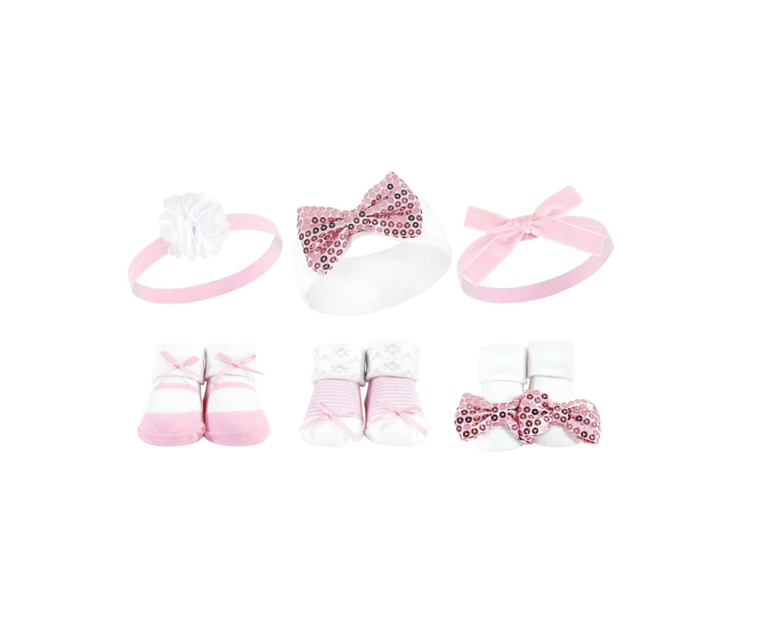 Set x 6 Lazos Para Cabeza Con Medias | Rosado Luvable Friends