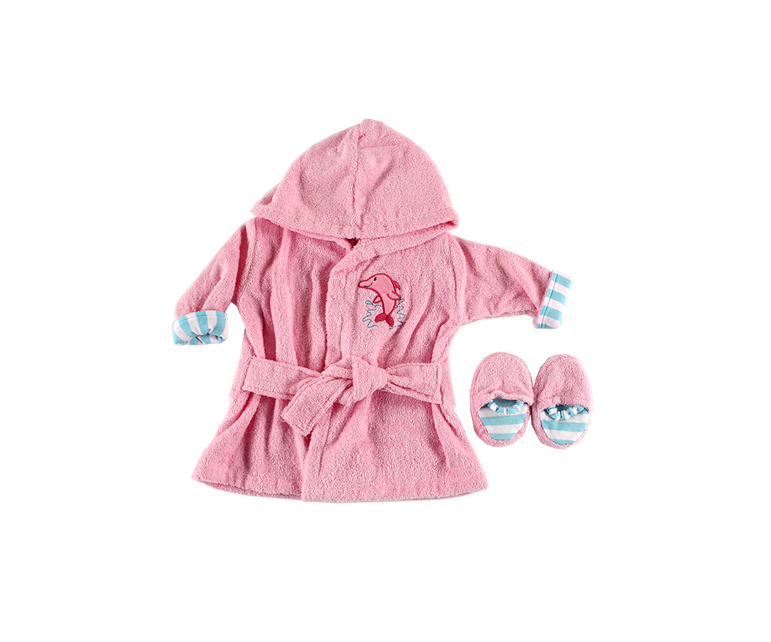 Bata Con Pantuflas | Rosado Delfin Luvable Friends