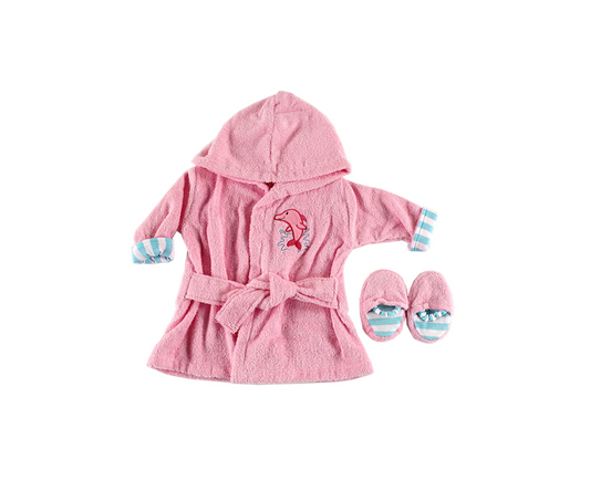Bata Con Pantuflas | Rosado Delfin Luvable Friends