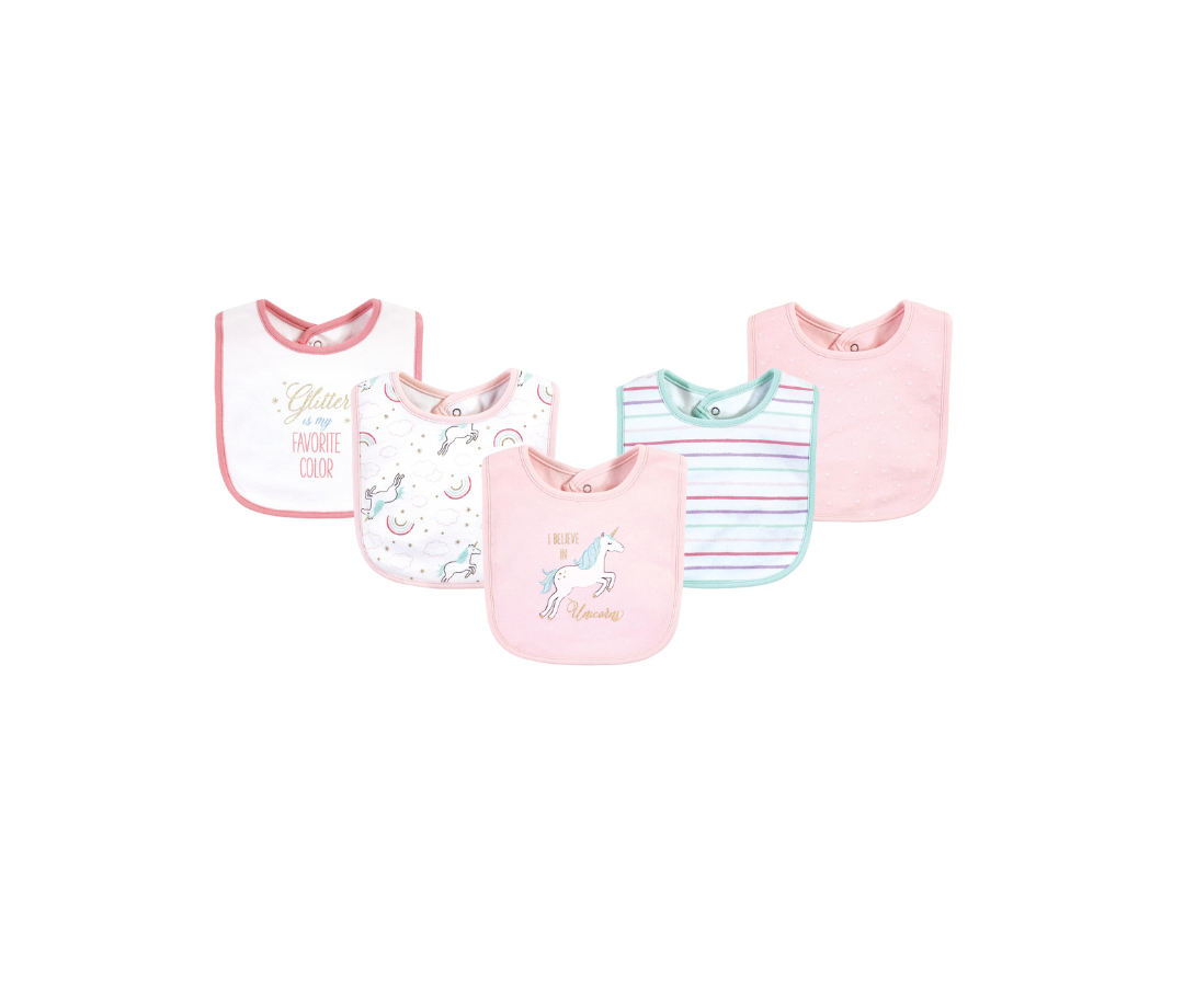 Baberos X5 Niña Unicornio  Luvable Friends