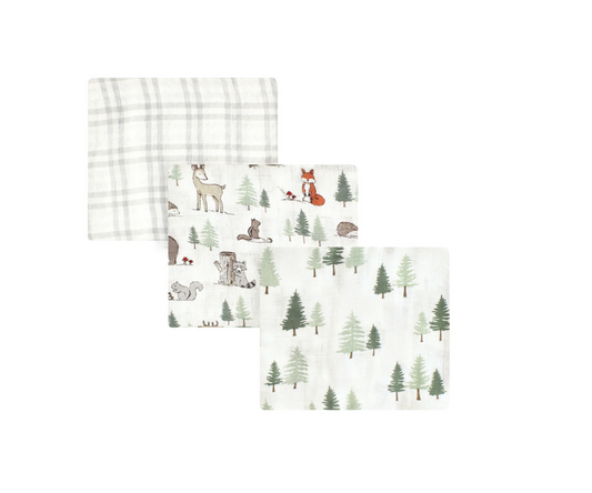 Mantas Swaddle De Muselina X3 Forest Animals   Luvable Friends