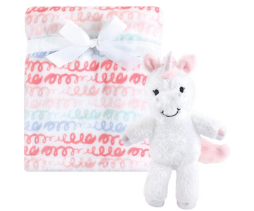 Cobija De Plush De Seguridad | Rosa Unicornio Hudson Baby