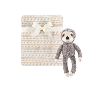 Cobija De Plush De Seguridad | Blanco Beige Perezoso Hudson Baby