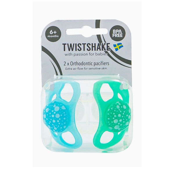 CHUPONES x2 +6M CELESTE/VERDE TWISTSHAKE