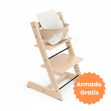 Combo Silla Tripp Trapp Y Baby Set | Natural (Gratis Baby Cushion)