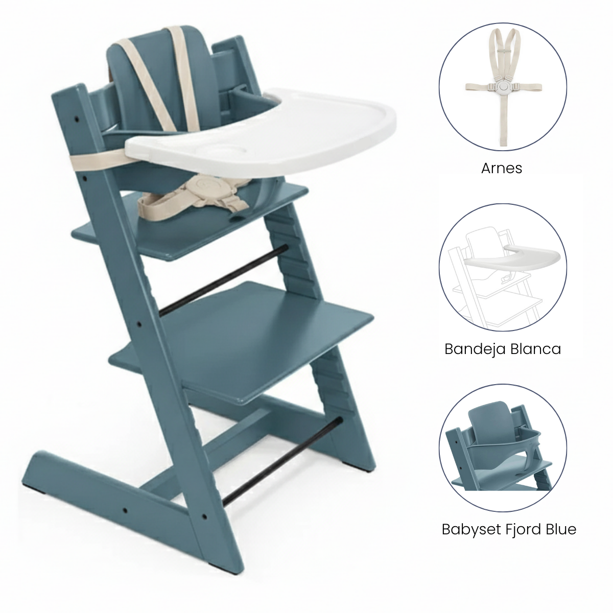 Combo Silla de Comer Tripp Trapp |  Fjord Blue Stokke