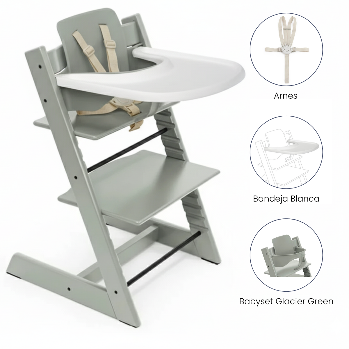 Combo Silla de Comer Tripp Trapp | Glacier Green Stokke