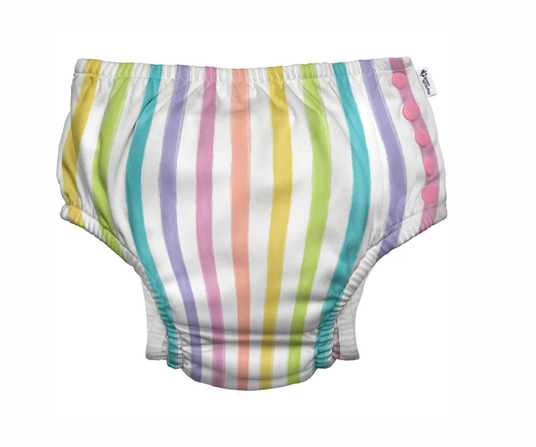 Calzones Para Baño Rayas Rainbow Pastel 12-M