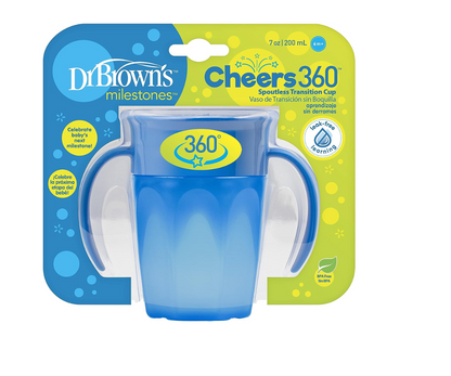 Vaso Con Asas  360°  Azul 7 Oz Dr. Browns