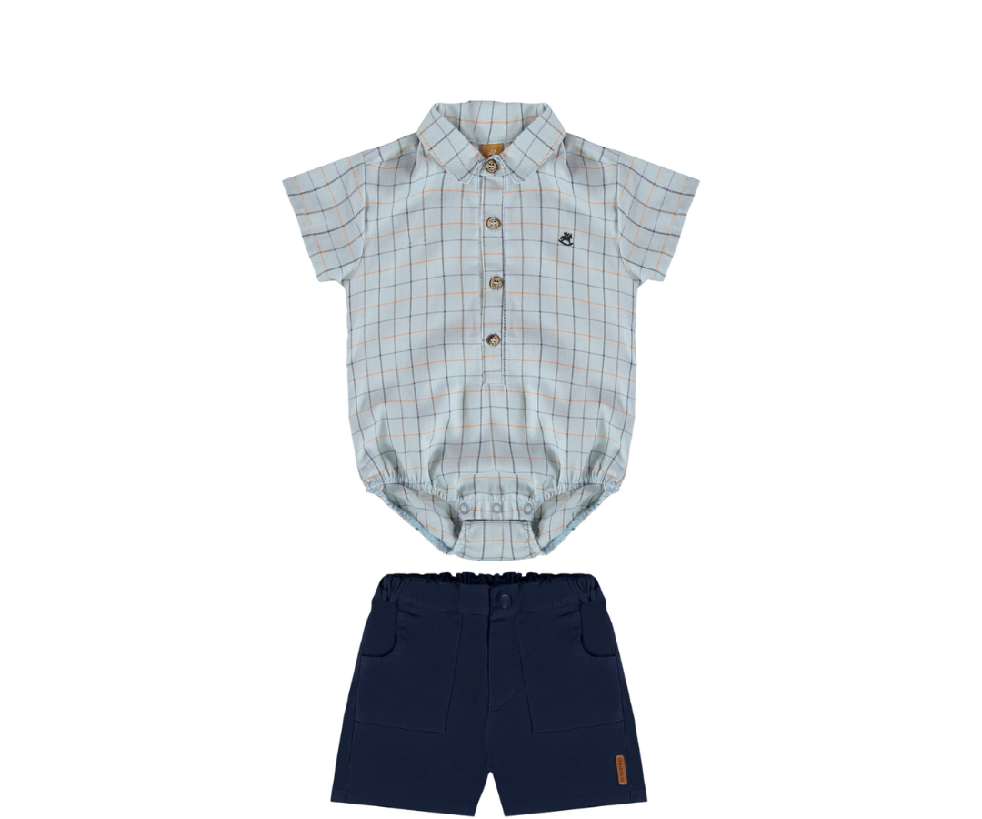 Conjunto Body Camisa + Shorts Up Baby