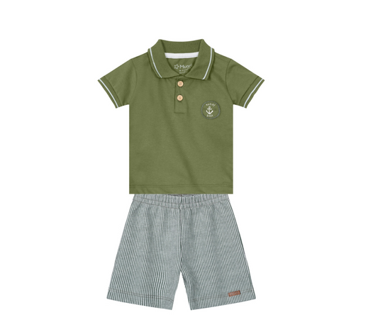 Conjunto Camisa Polo Y Bermuda Niño Brandili