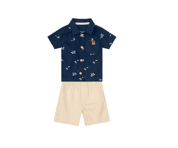 Conjunto Camisa Polo Y Bermuda Niño Brandili