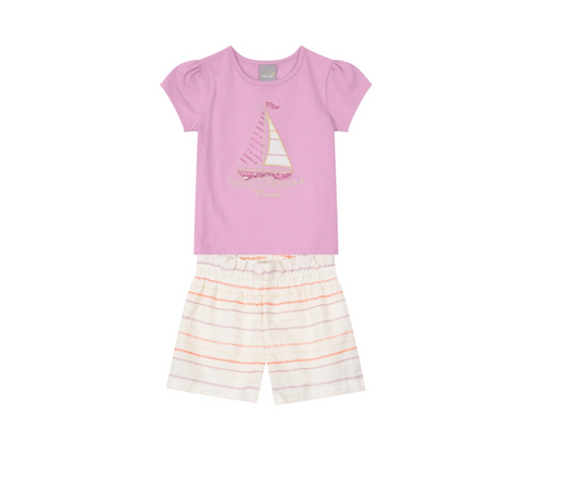 Conjunto Blusa Y  Shorts Niña Brandili