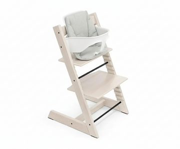 Combo Silla Tripp Trapp Y Baby Set | Blanco Wash (Gratis Baby Cushion)