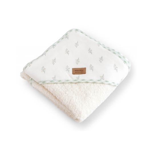 Toalla C/Capucha XL Ramitas | Blanco - Saro